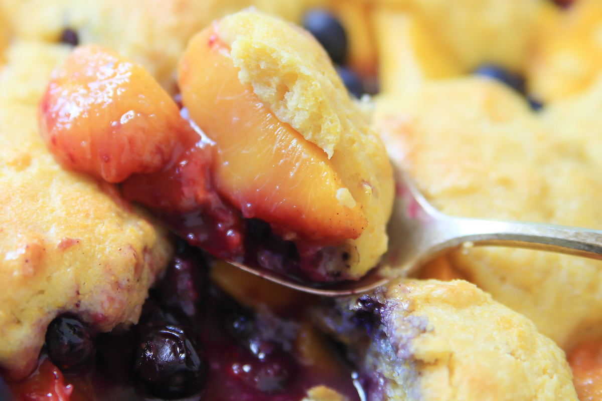 Peach Blueberry Cobbler