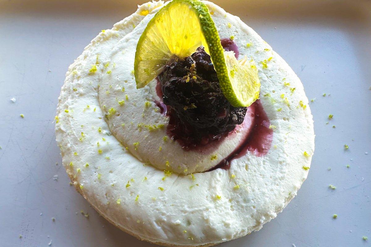 No-Bake Basil Mojito Goat Cheese Cheesecake - Texas Hill Country Olive Co.