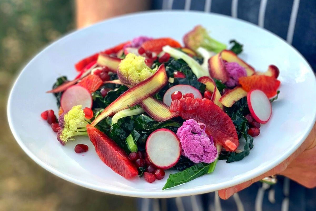 Pomegranate Kale Salad with Honey Lemon Vinaigrette - Texas Hill Country Olive Co.