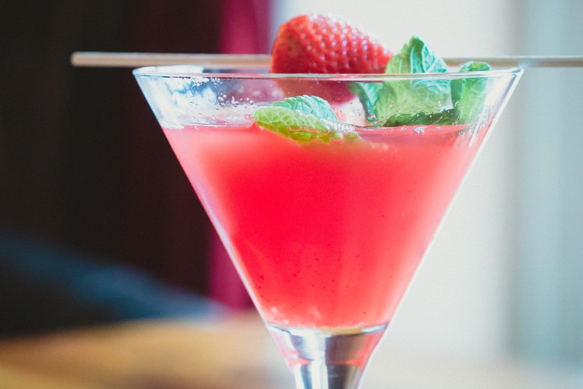 Strawberry Basil Balsamic Martini Texas Hill Country Olive Co