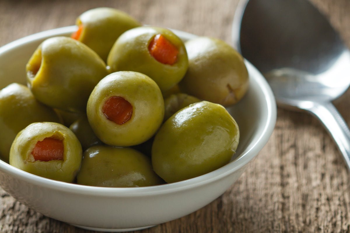 Spicy Feta Stuffed Olives - Something Nutritious