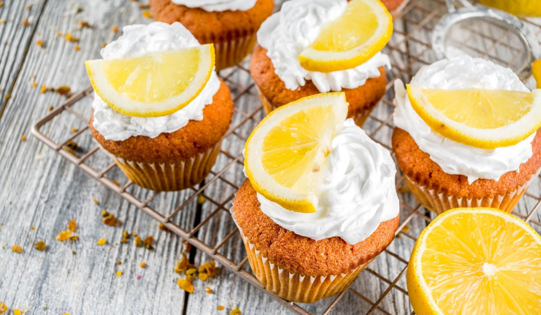 Rosemary Olive Oil Cupcakes with White Lemon Balsamic Icing