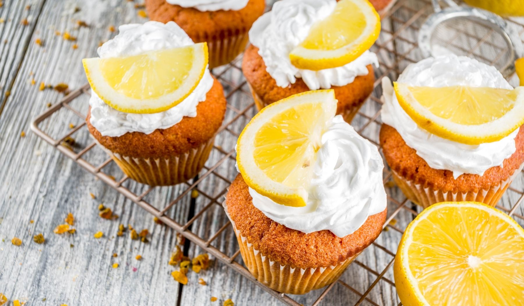 Rosemary Olive Oil Cupcakes with White Lemon Balsamic Icing
