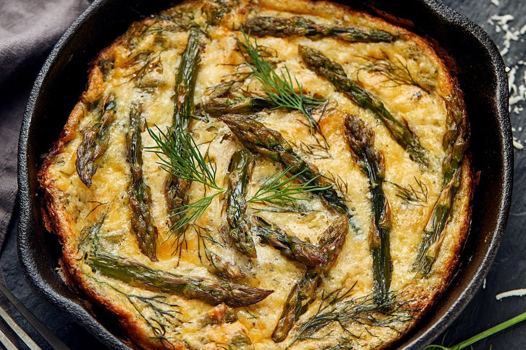 Asparagus Goat Cheese Frittata with Olive Oil - Texas Hill Country Olive Co.