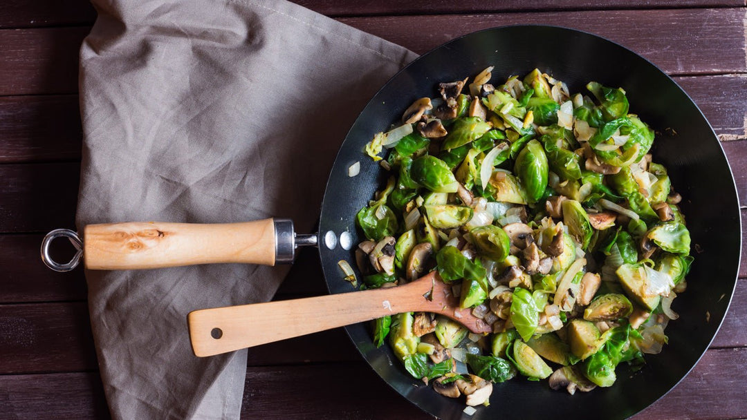 Balsamic Wild Mushrooms and Brussels Sprouts - Texas Hill Country Olive Co.