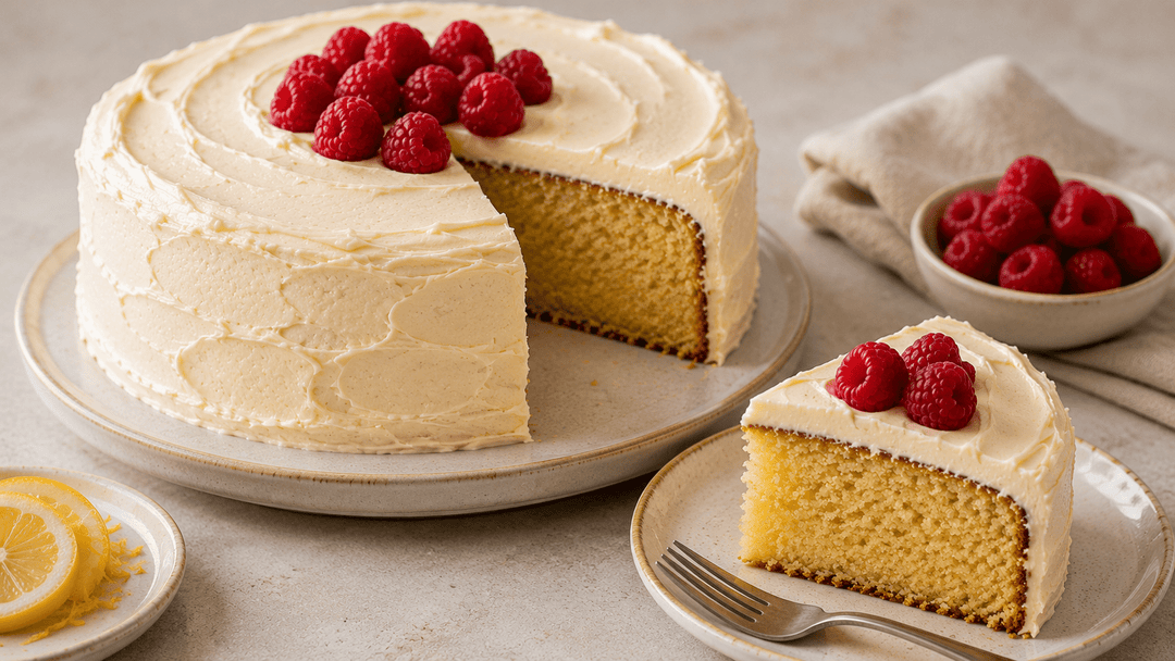 Birthday Lemon Cake with Balsamic Cream Cheese Frosting