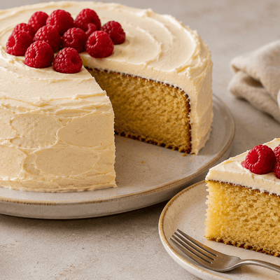 Birthday Lemon Cake with Balsamic Cream Cheese Frosting