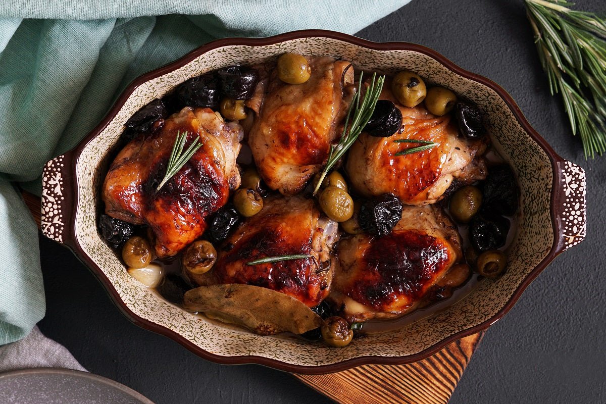 Classic Chicken Marbella with Lemon Infused Olive Oil - Texas Hill Country Olive Co.