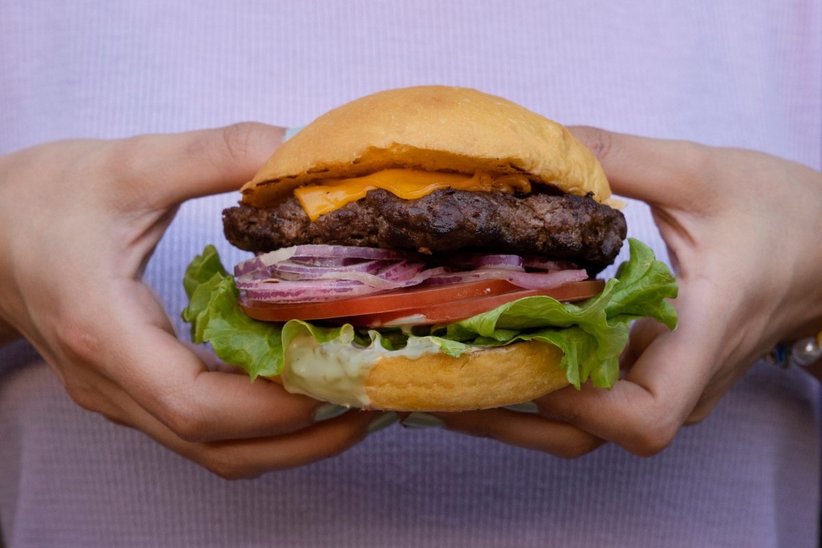 Grilled Onion Cheddar Burger with Avocado Aioli & Texas EVOO - Texas Hill Country Olive Co.