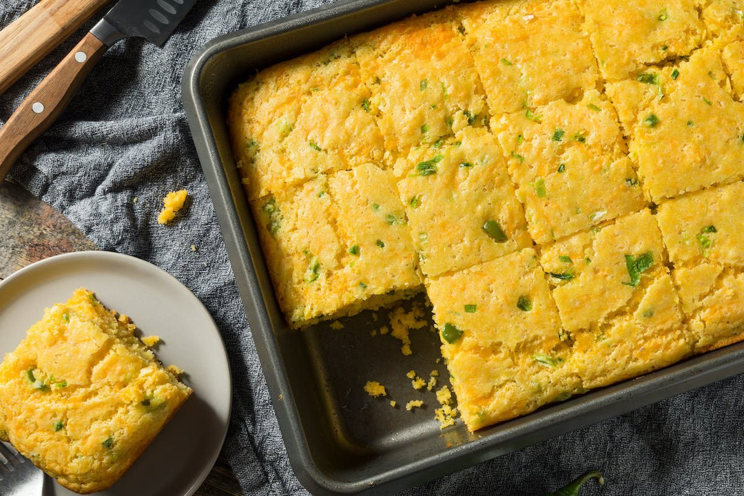 Hatch Green Chile Cornbread with Texas Olive Oil - Texas Hill Country Olive Co.