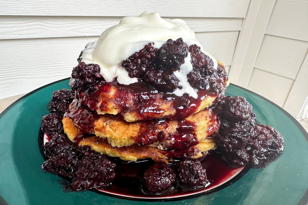 Lemon Ricotta Pancakes with Blackberry Compote - Texas Hill Country Olive Co.