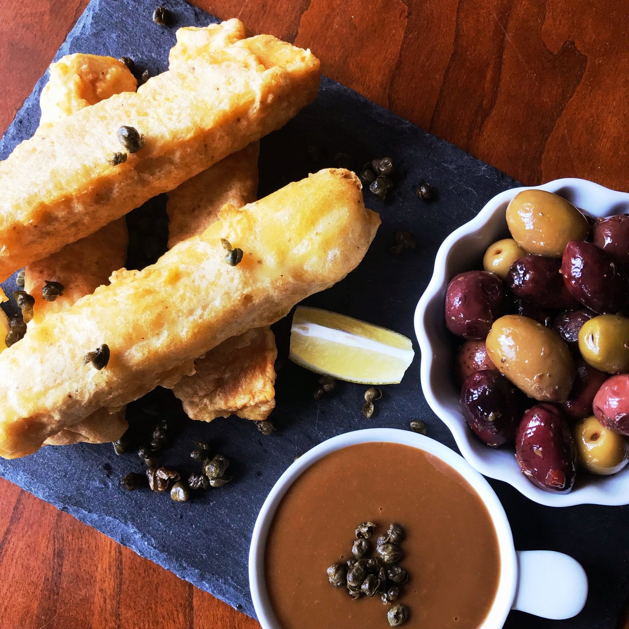 Mediterranean Fried Fish with Balsamic Dijon Dipping Sauce - Texas Hill Country Olive Co.