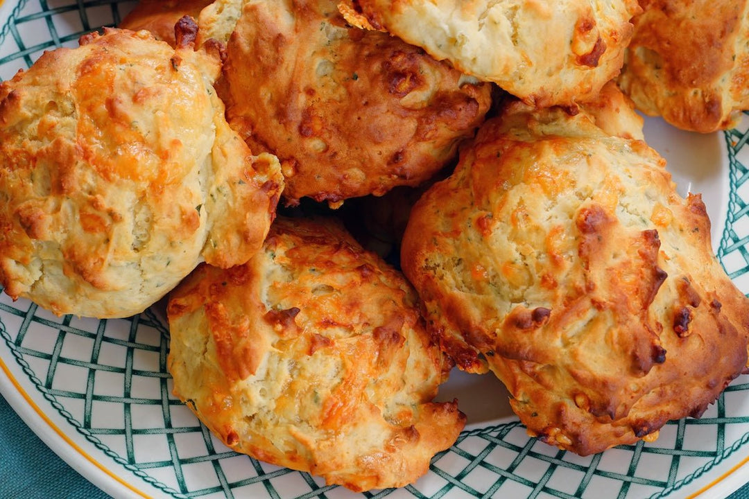 Olive Oil Drop Biscuits with Parmesan and Chive - Texas Hill Country Olive Co.
