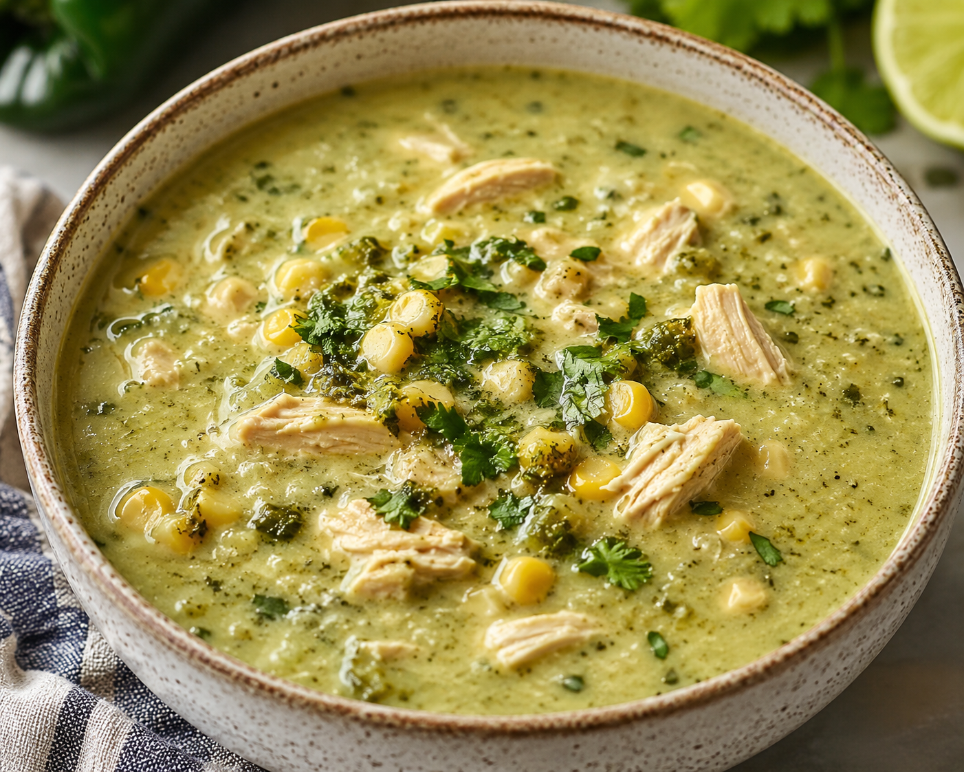 Roasted Poblano Chicken Soup
