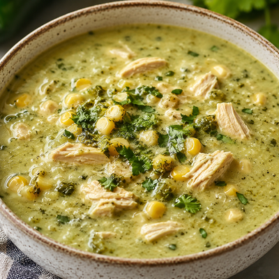 Roasted Poblano Chicken Soup