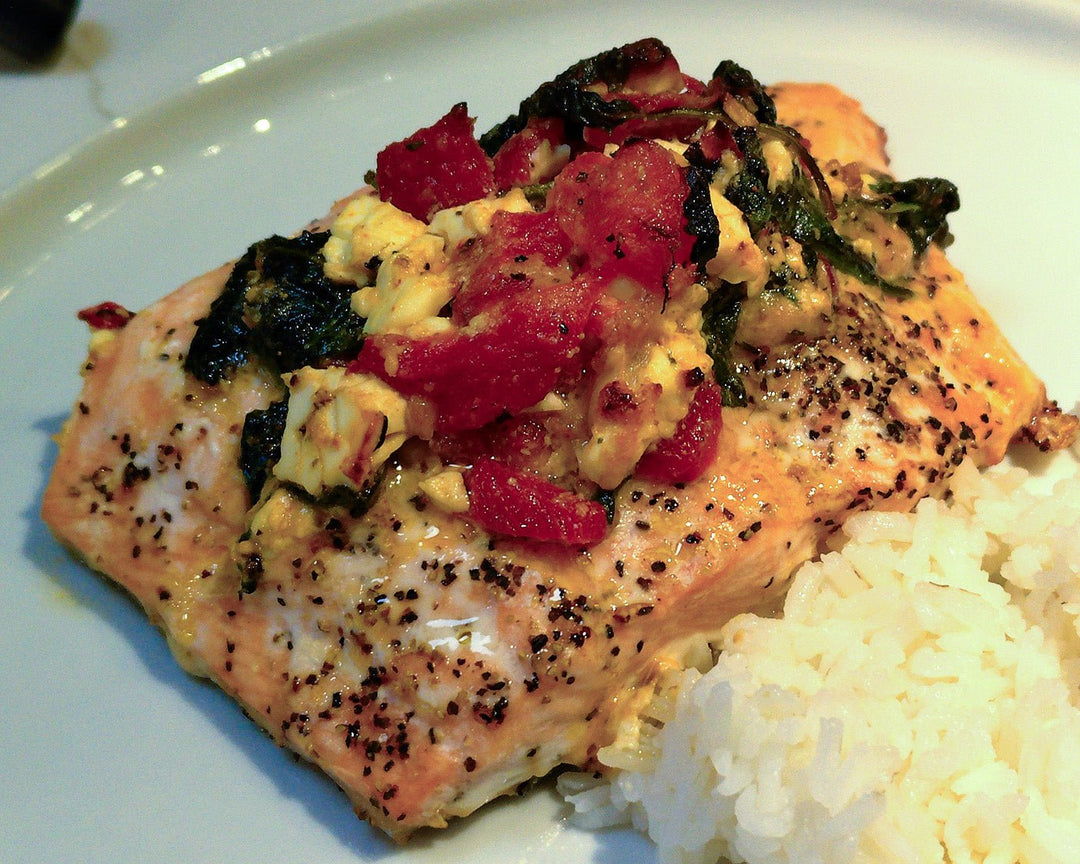 Spinach Feta Stuffed Salmon