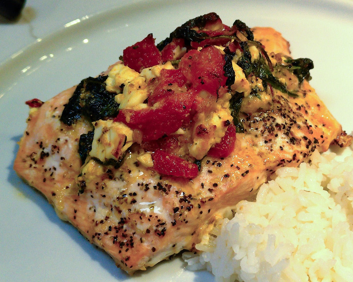 Spinach Feta Stuffed Salmon