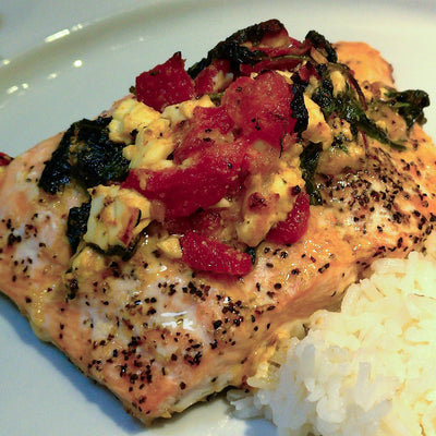Spinach Feta Stuffed Salmon