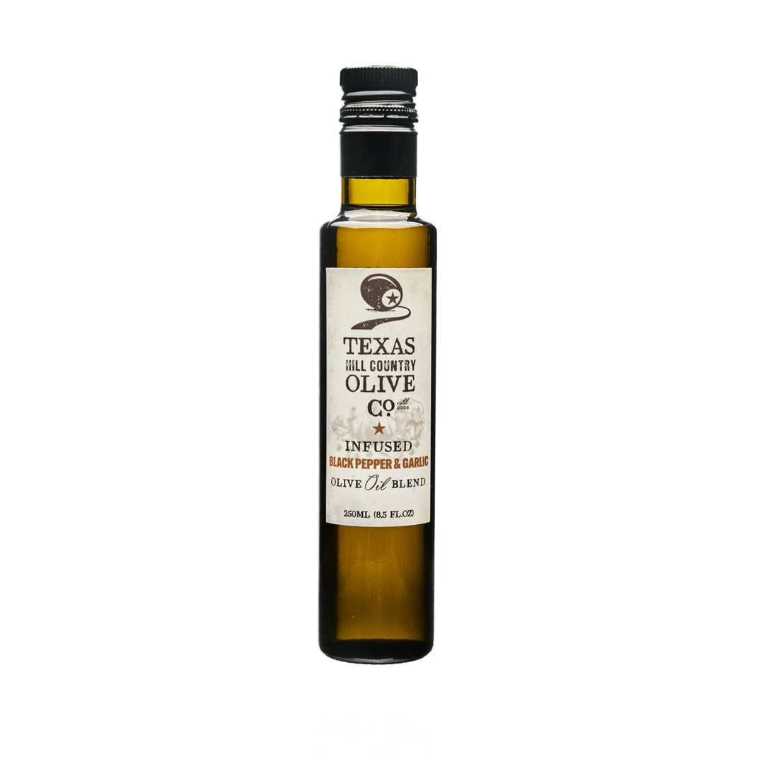 Black Pepper Garlic Infused Olive Oil_Infused Olive Oil_Texas Hill Country Olive Co.