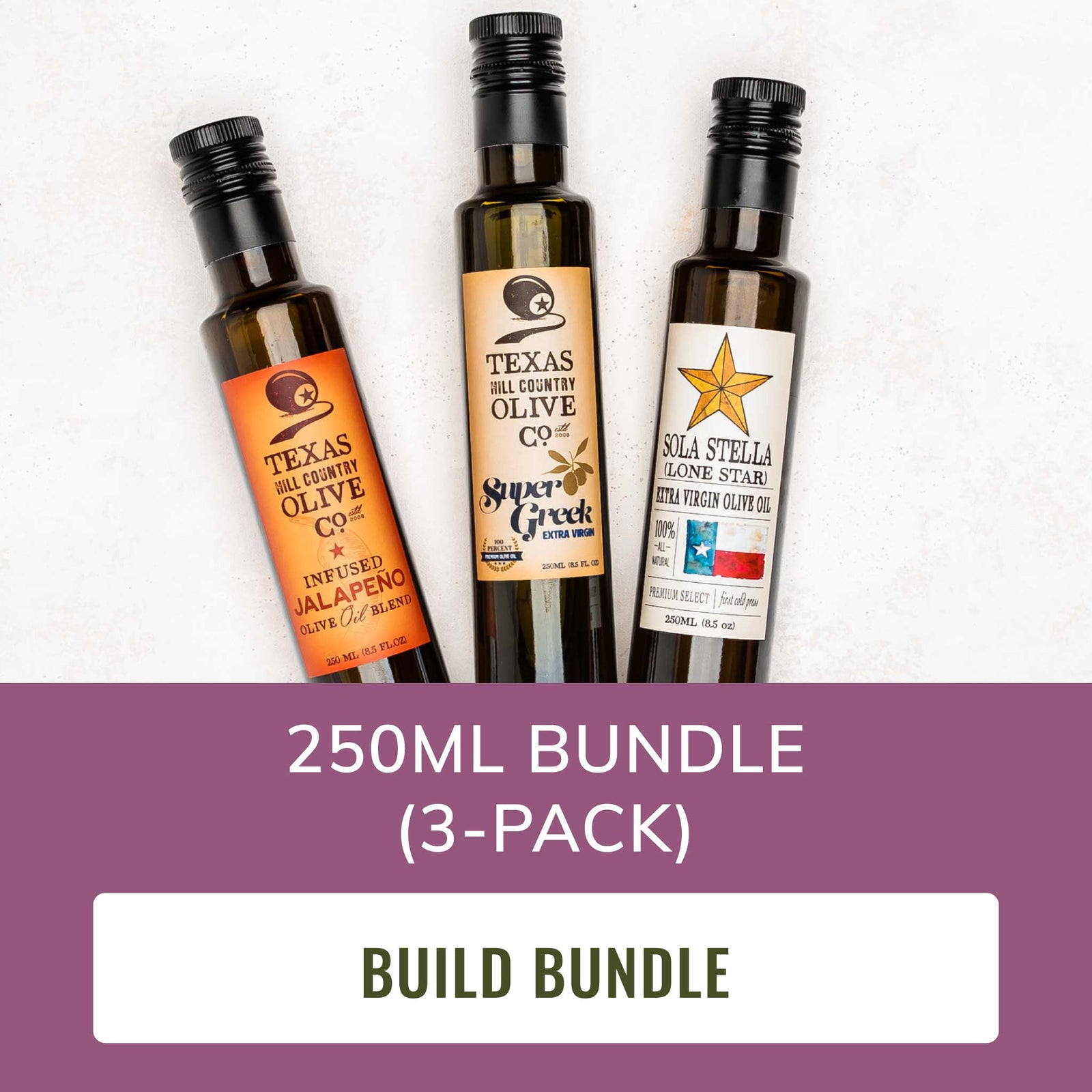 3 Bottle Bundle 250ml_Bundle_Texas Hill Country Olive Co.