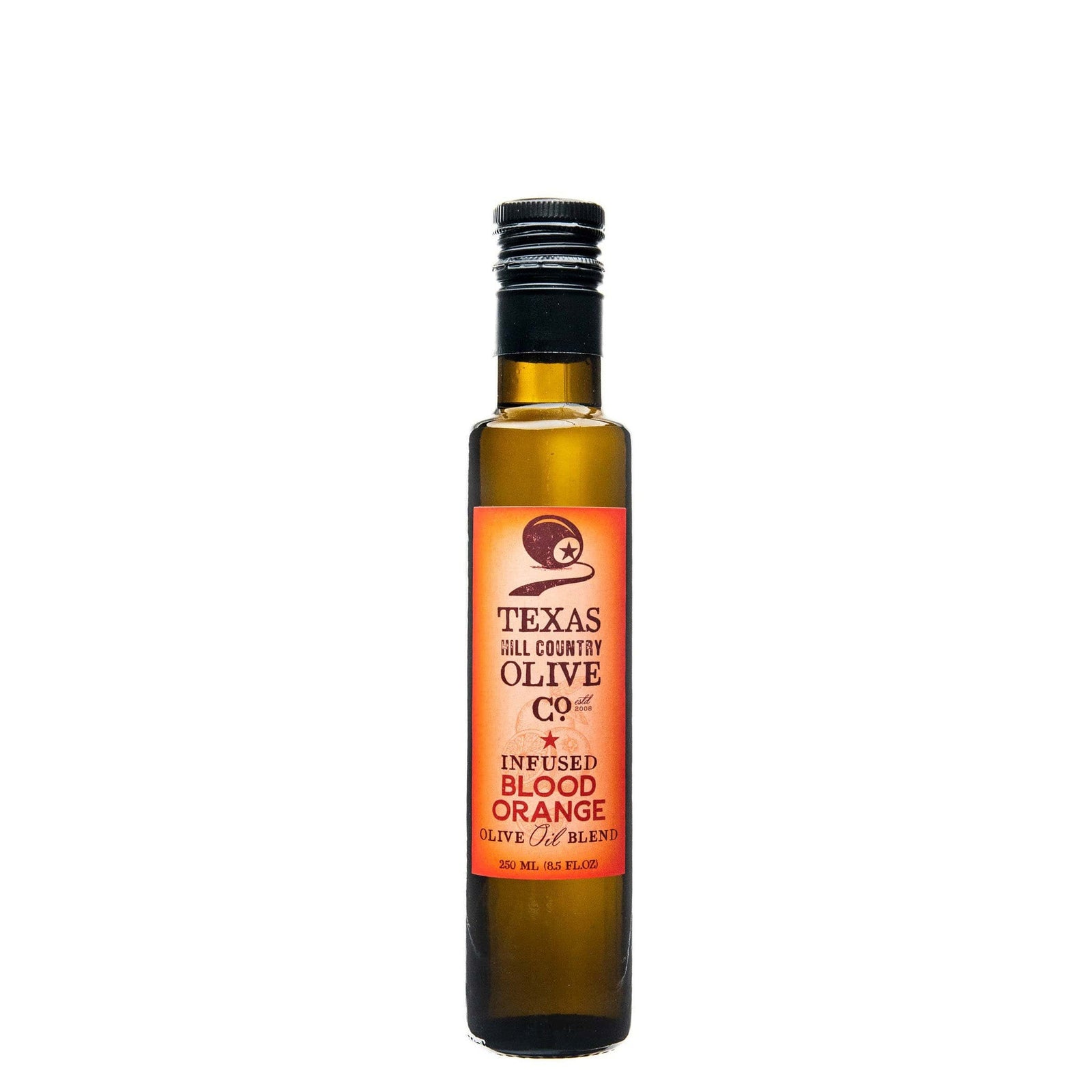 250 ml bottle of Blood Orange Infused Olive Oil