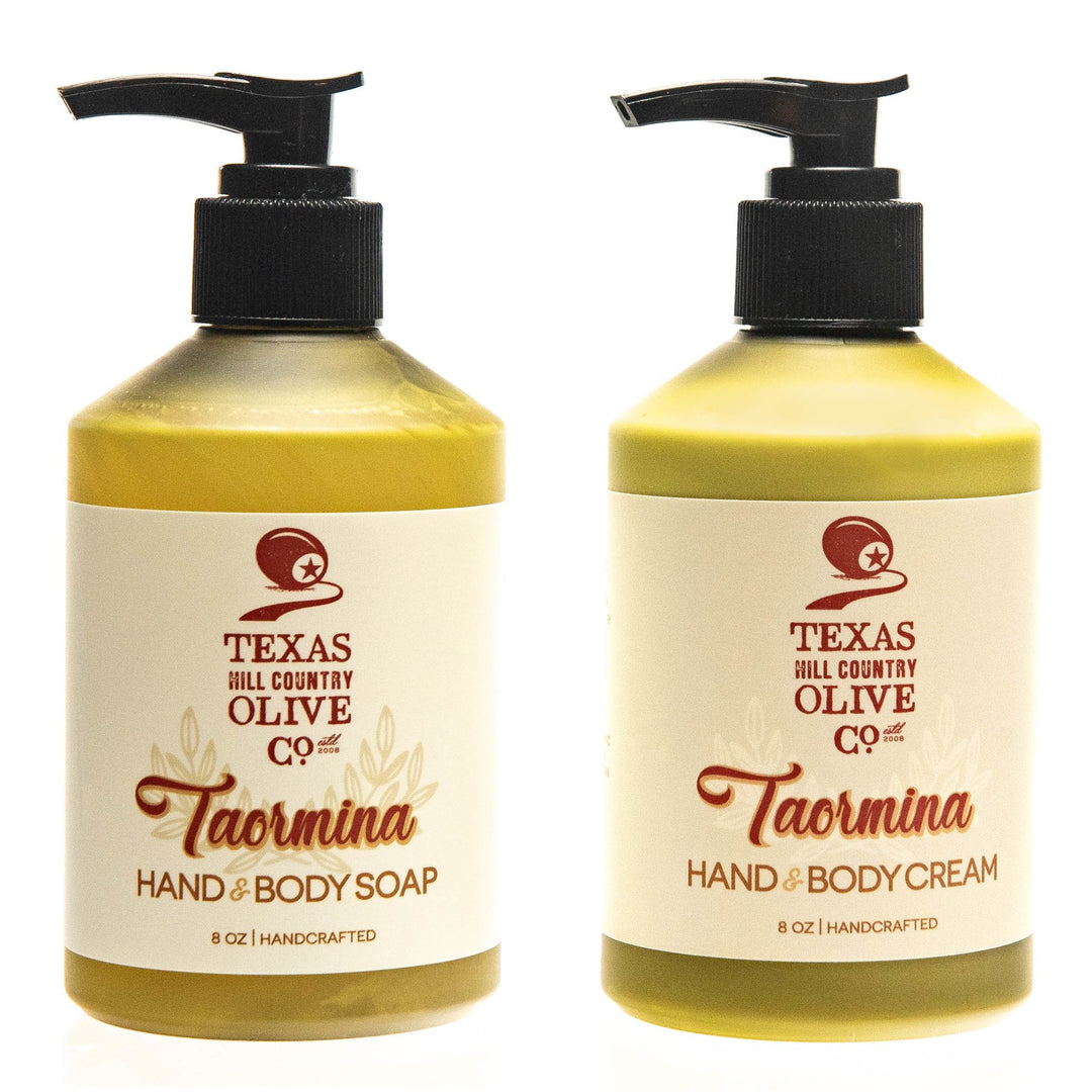 Taormina Lush Olive Oil Hand Soap & Body Cream Set_Spa_Texas Hill Country Olive Co.