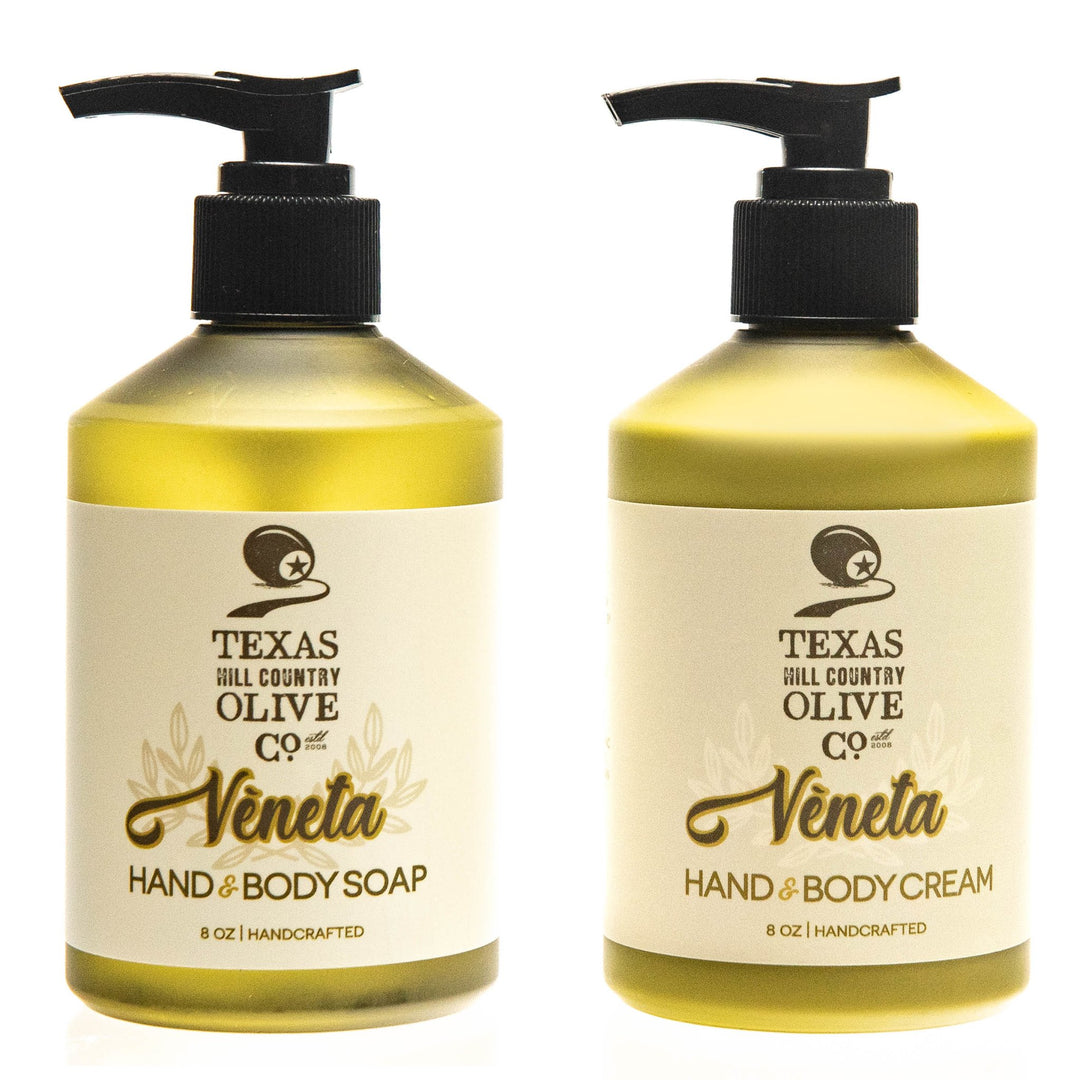 Veneta Lush Olive Oil Hand Soap & Body Cream Set_Spa_Texas Hill Country Olive Co.