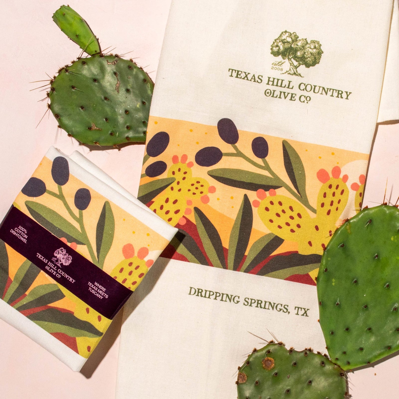 Where Texas Meets Tuscany Dish Towel_kitchen accessories_Texas Hill Country Olive Co.