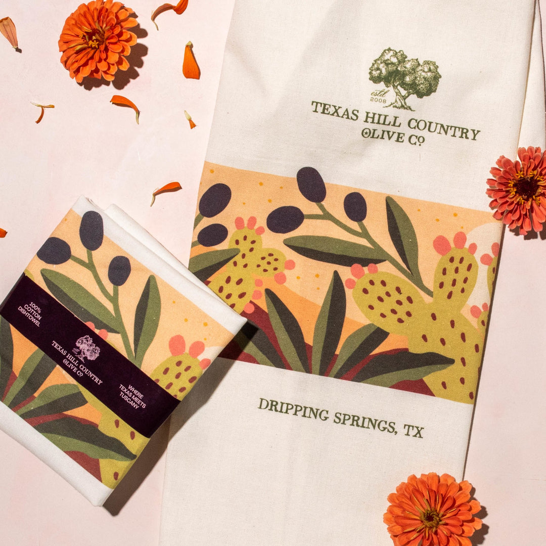 Where Texas Meets Tuscany Dish Towel_kitchen accessories_Texas Hill Country Olive Co.
